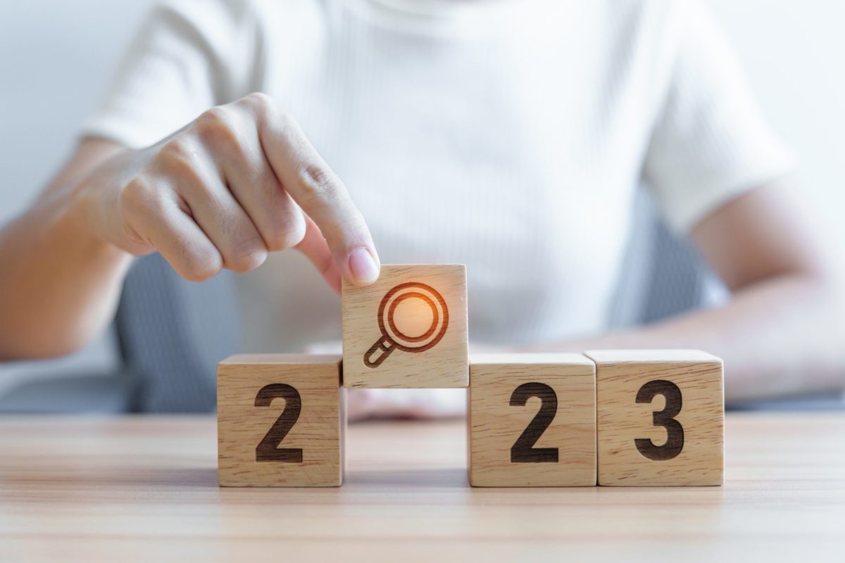 person interacting with blogs of 2023